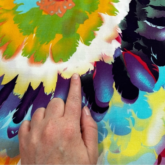 Seven Islands Floral Tie Dye Midi Dress Dolman Sleeve Cocoon Style Size Large XL - Picture 12 of 13